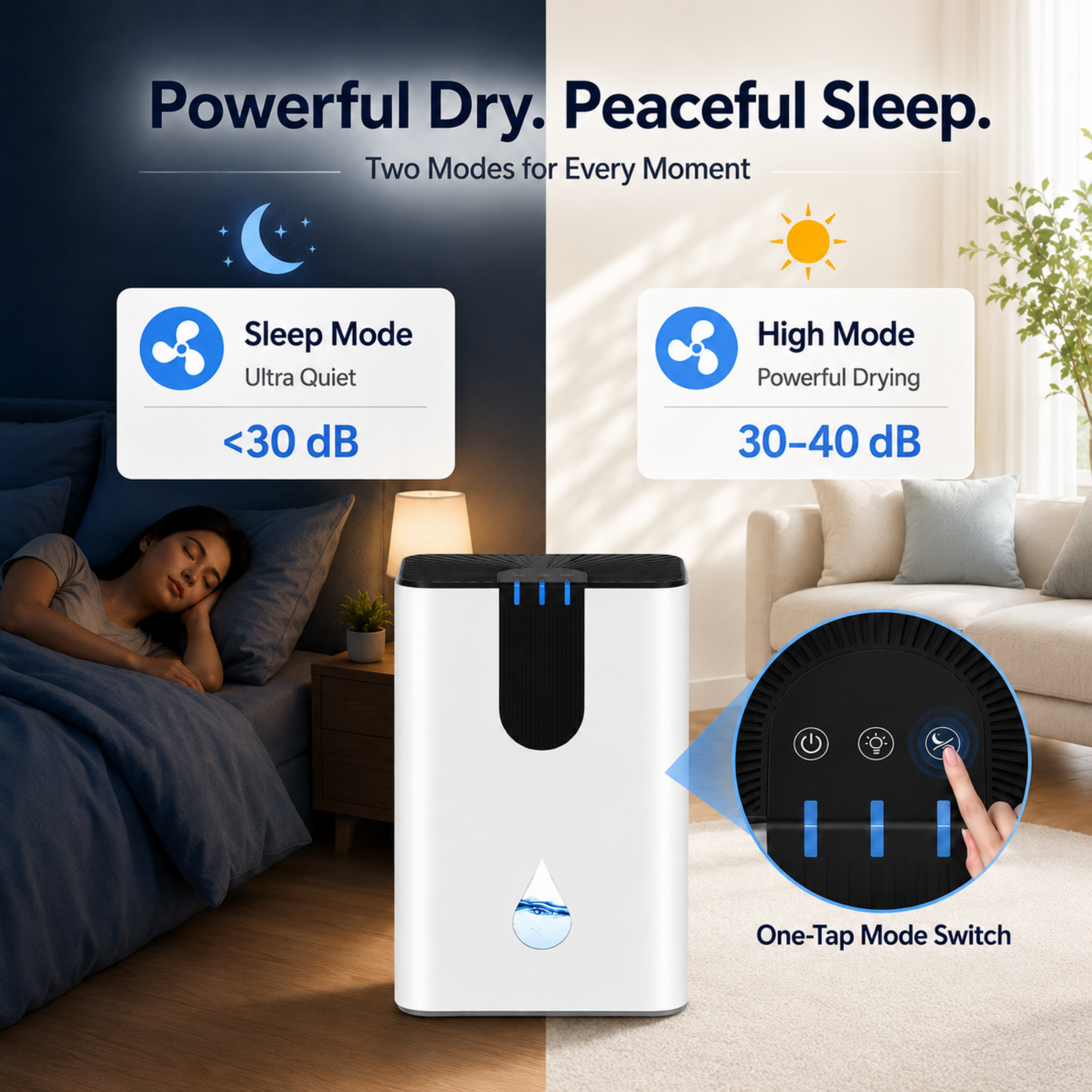 JOYSAILOR 95 OZ Dehumidifier, 850 sq.ft Small Dehumidifiers
