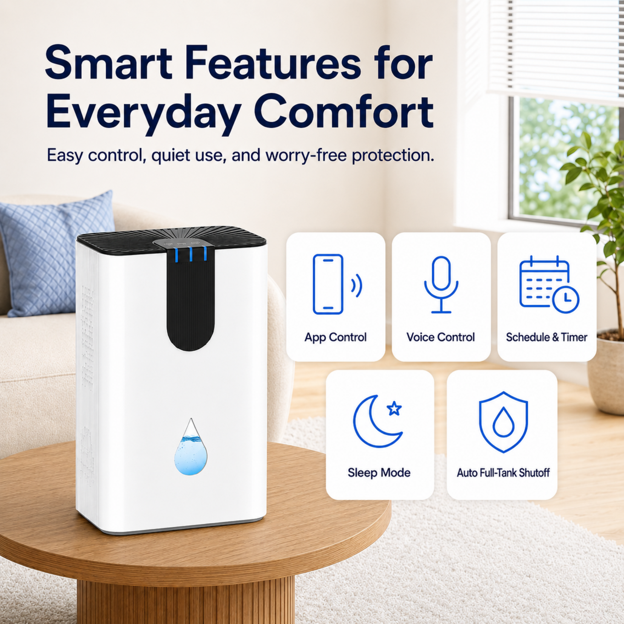 JOYSAILOR 95 OZ Dehumidifier, 850 sq.ft Small Dehumidifiers