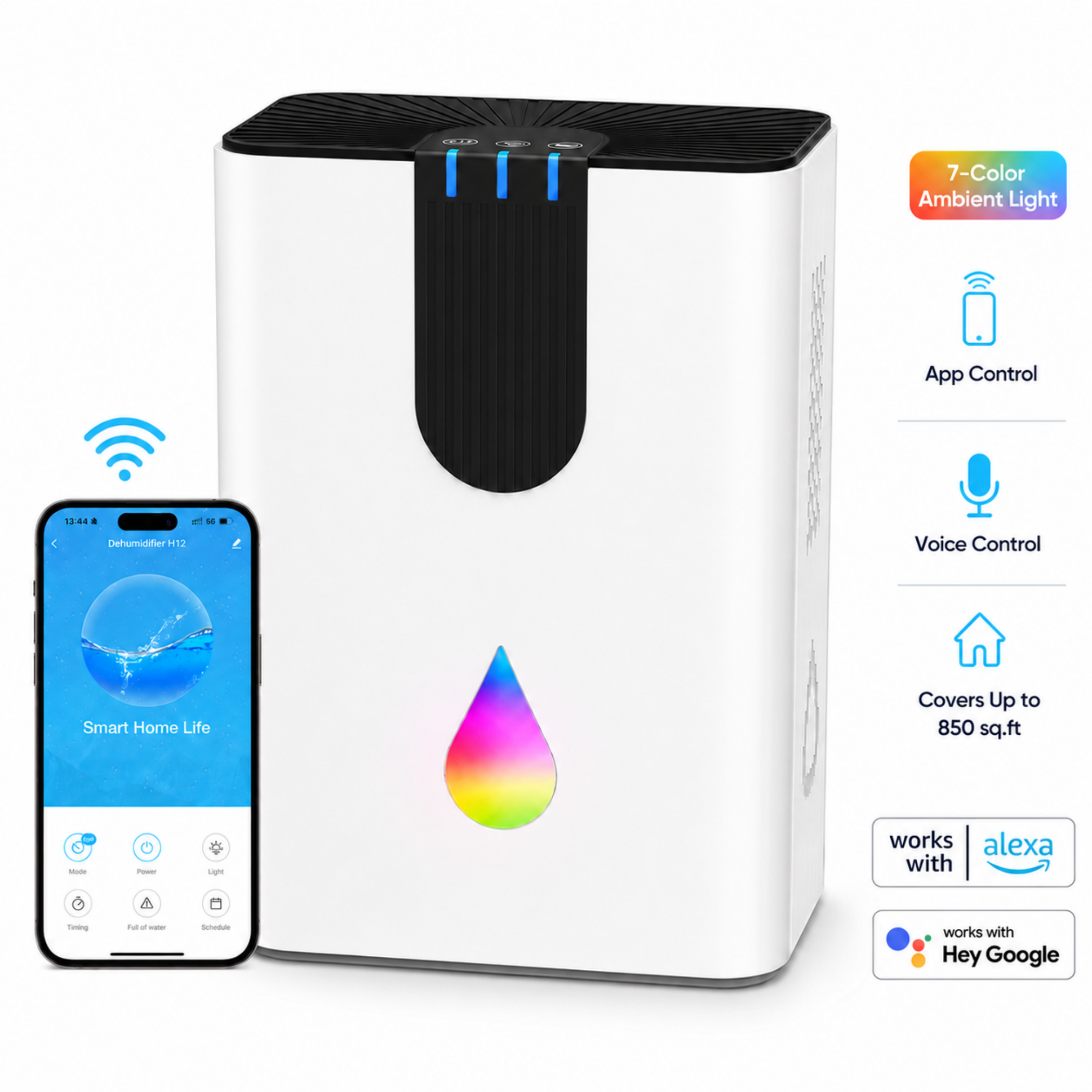 JOYSAILOR 95 OZ Dehumidifier, 850 sq.ft Small Dehumidifiers