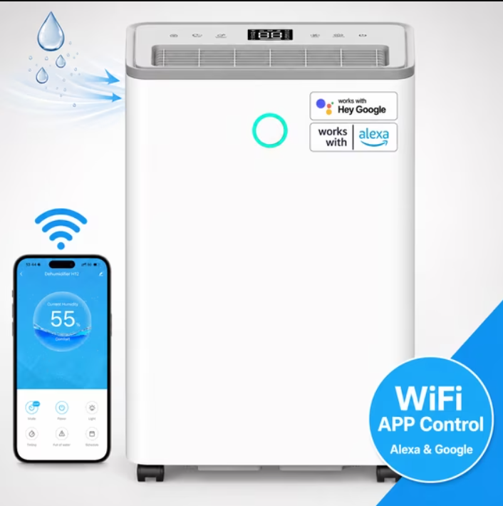JOYSAILOR 19 Pint Smart Dehumidifier, 2500 Sq.Ft, Wi-Fi/Alexa, Dehumidifiers for Basement