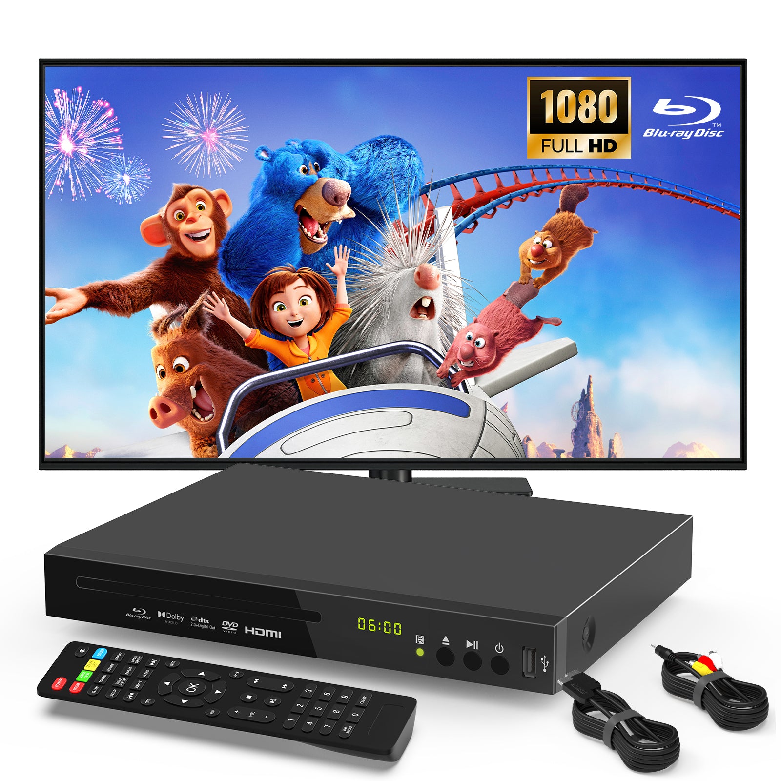 Blu Ray DVD Player 1080P HD for TV Home Theater with Dolby Audio/DTS